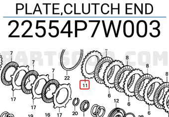 Honda 22554P7W003 PLATE,CLUTCH END