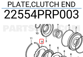 Honda 22554PRP003 PLATE,CLUTCH END