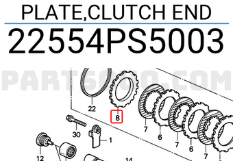 Honda 22554PS5003 PLATE,CLUTCH END