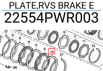 Honda 22554PWR003 PLATE,RVS BRAKE E