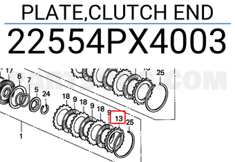 Honda 22554PX4003 PLATE,CLUTCH END