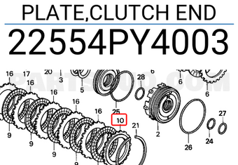 Honda 22554PY4003 PLATE,CLUTCH END