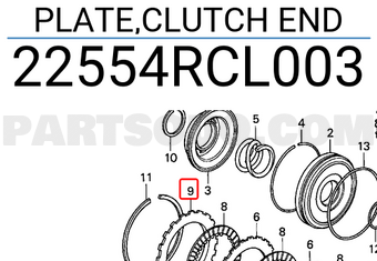 Honda 22554RCL003 PLATE,CLUTCH END