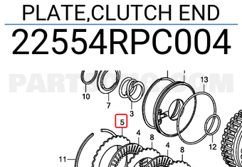 Honda 22554RPC004 PLATE,CLUTCH END