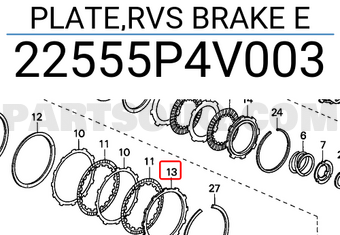 Honda 22555P4V003 PLATE,RVS BRAKE E