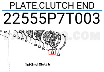 Honda 22555P7T003 PLATE,CLUTCH END