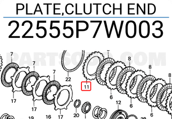 Honda 22555P7W003 PLATE,CLUTCH END