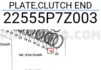 Honda 22555P7Z003 PLATE,CLUTCH END