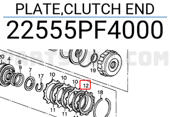 Honda 22555PF4000 PLATE,CLUTCH END
