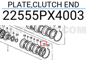 Honda 22555PX4003 PLATE,CLUTCH END