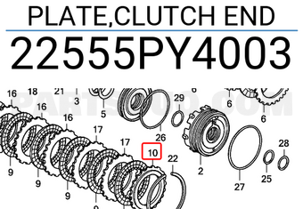 Honda 22555PY4003 PLATE,CLUTCH END