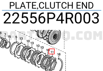 Honda 22556P4R003 PLATE,CLUTCH END