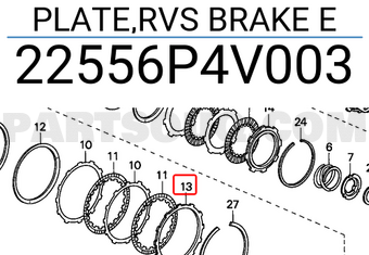 Honda 22556P4V003 PLATE,RVS BRAKE E