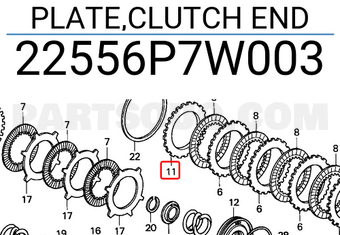 Honda 22556P7W003 PLATE,CLUTCH END
