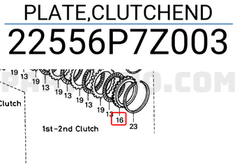 Honda 22556P7Z003 PLATE,CLUTCHEND