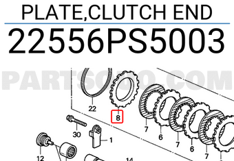 Honda 22556PS5003 PLATE,CLUTCH END
