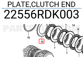 Honda 22556RDK003 PLATE,CLUTCH END