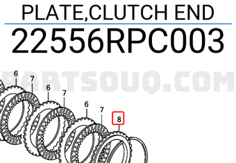 Honda 22556RPC003 PLATE,CLUTCH END