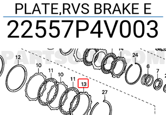 Honda 22557P4V003 PLATE,RVS BRAKE E