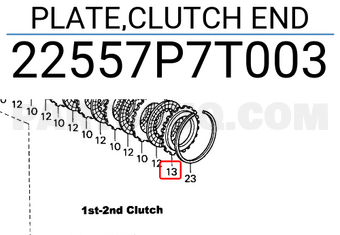 Honda 22557P7T003 PLATE,CLUTCH END