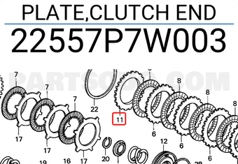 Honda 22557P7W003 PLATE,CLUTCH END