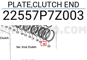 Honda 22557P7Z003 PLATE,CLUTCH END