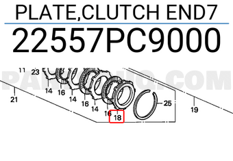 Honda 22557PC9000 PLATE,CLUTCH END7