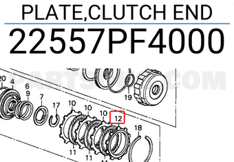 Honda 22557PF4000 PLATE,CLUTCH END