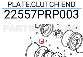 Honda 22557PRP003 PLATE,CLUTCH END