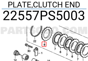 Honda 22557PS5003 PLATE,CLUTCH END