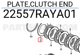 Honda 22557RAYA01 PLATE,CLUTCH END