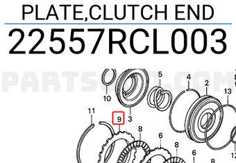 Honda 22557RCL003 PLATE,CLUTCH END