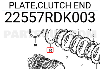 Honda 22557RDK003 PLATE,CLUTCH END