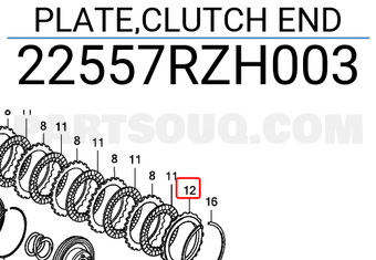 Honda 22557RZH003 PLATE,CLUTCH END