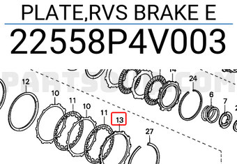 Honda 22558P4V003 PLATE,RVS BRAKE E
