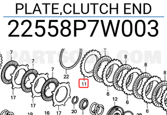 Honda 22558P7W003 PLATE,CLUTCH END