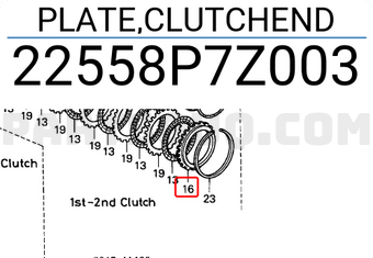 Honda 22558P7Z003 PLATE,CLUTCHEND