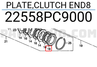 Honda 22558PC9000 PLATE,CLUTCH END8