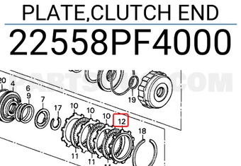 Honda 22558PF4000 PLATE,CLUTCH END