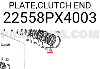 Honda 22558PX4003 PLATE,CLUTCH END