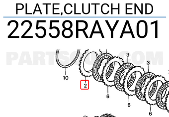 Honda 22558RAYA01 PLATE,CLUTCH END