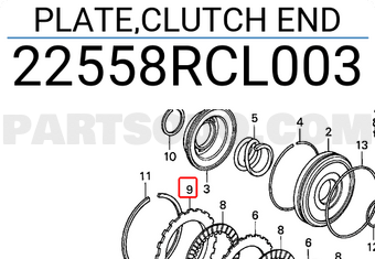 Honda 22558RCL003 PLATE,CLUTCH END