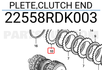 Honda 22558RDK003 PLETE,CLUTCH END