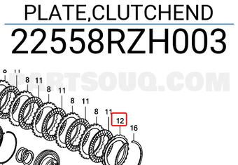 Honda 22558RZH003 PLATE,CLUTCHEND