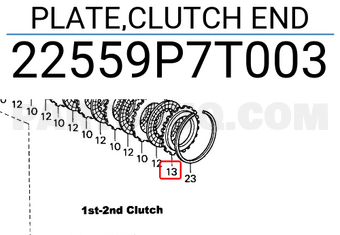 Honda 22559P7T003 PLATE,CLUTCH END
