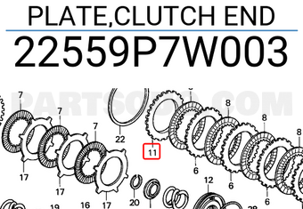 Honda 22559P7W003 PLATE,CLUTCH END