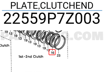 Honda 22559P7Z003 PLATE,CLUTCHEND