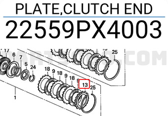 Honda 22559PX4003 PLATE,CLUTCH END