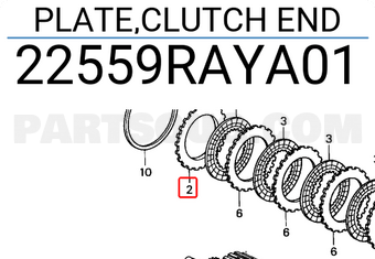 Honda 22559RAYA01 PLATE,CLUTCH END