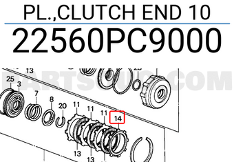 Honda 22560PC9000 PL.,CLUTCH END 10